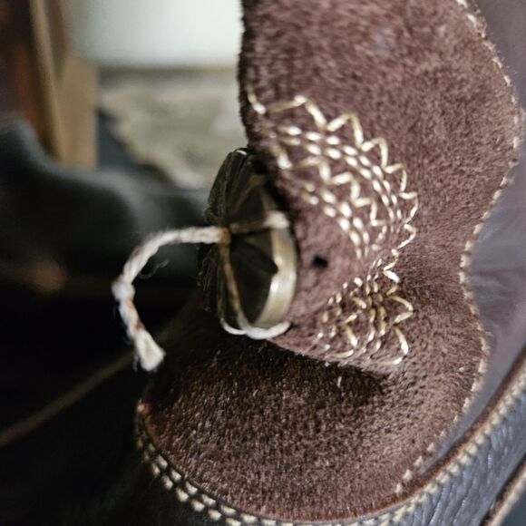 Tsonga Brown Leather Mid-Heel Boots Size 9.5 US / 41 EU Made in South Africa - Picture 8 of 15